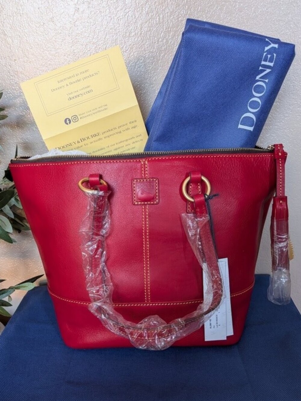 Stunning! NWT Dooney & Bourke Florentine Tote in RED - MSRP $498